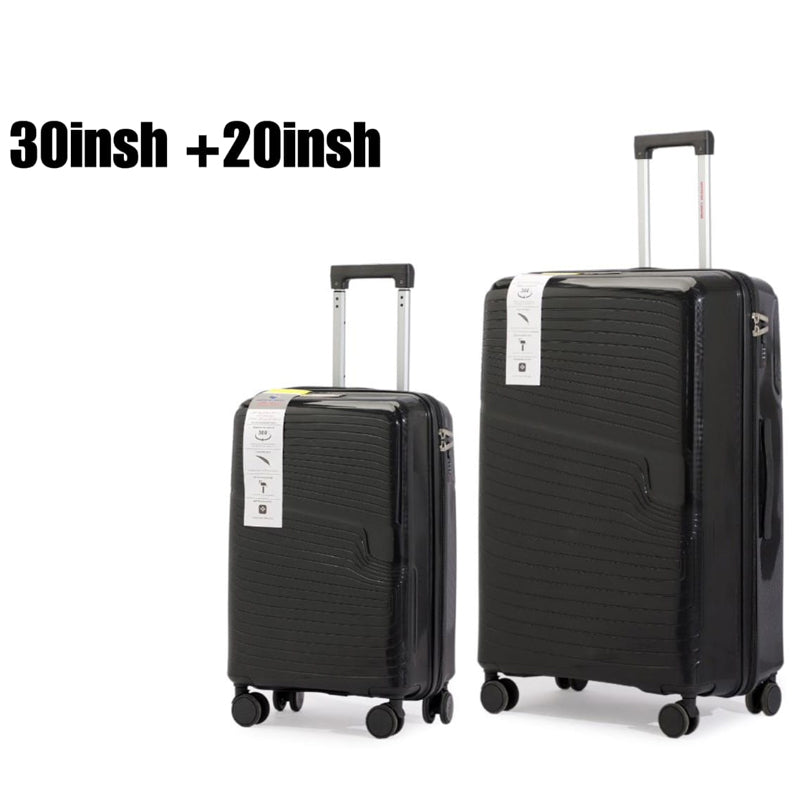 American Luggage ABS Trolley Hard Luggage Set of 2 (20-30 Inch) - Black