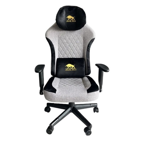 Black Bull Gaming Chair With Molded Headrest Up & Down - Fabric - Gray/Black
