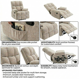 Lounge Recliner Sofa – Chenille Fabric (88 x 94 x 103 cm)