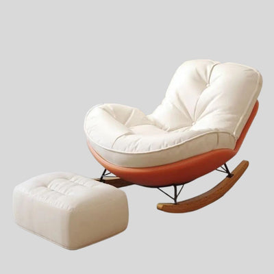Black Bull Steel Recliner Rocking Chair with Ottoman