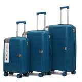 American Luggage ABS Trolley Hard Luggage Set of 3 (20,24,28 Inch) - Blue