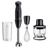 Braun Multiquick 5 Hand Blender with Chopper, Whisk and Beaker – Black