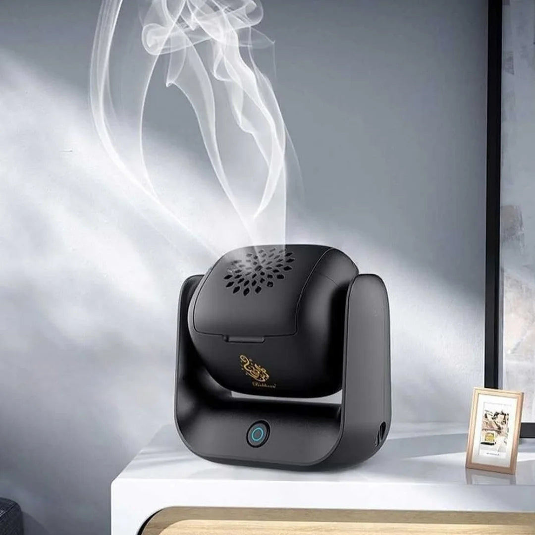 Rechargeable Electric Bukhoor Burner with Rotating Head & Auto Shut-Off