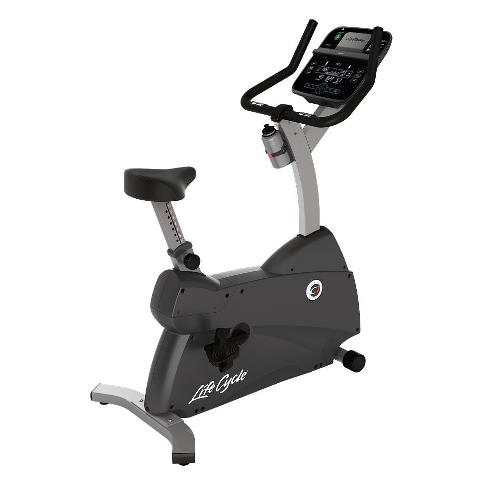 Life Fitness C1 Upright Bike Go Console Home Exercise Bike Compact Cardio Machine