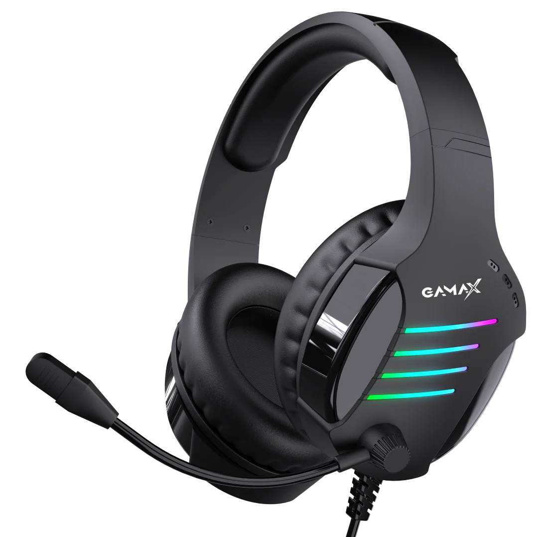 Gamax GM-204, 4-in-1 Wired PC Gaming Accessory Set with Arabic Mechanical Keyboard – Black