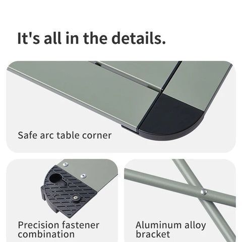 Naturehike Yamami L03 Casual Folding Table - Grey (Medium) (52.5*52.5*42)