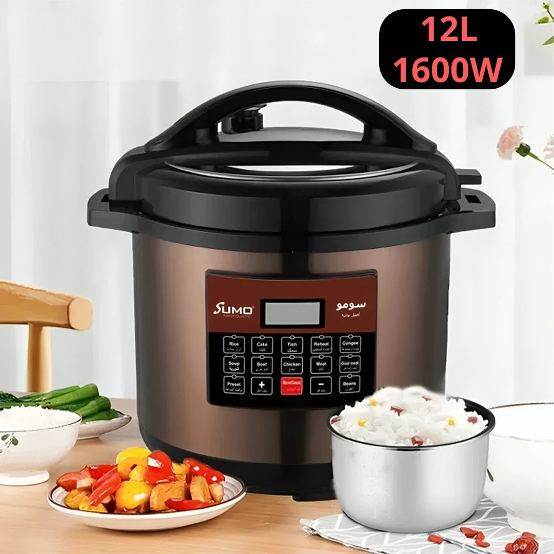 Sumo SPC-112, 12L Electric Pressure Cooker 1600W with 12 Preset Cooking Programs