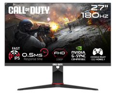 شاشة ألعاب Call Of Duty مقاس 27 بوصة FHD، بمعدل تحديث 180 هرتز، ووقت استجابة 0.5 مللي ثانية، ومنفذ HDMI 2.1، وIPS سريع، وHDR10