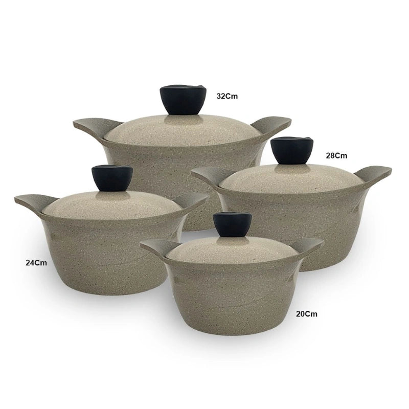 Core Granite Cookware Collection 8 Pcs Set 32+28+24+20cm