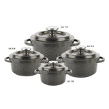 Core Ss22 Granite Cookware Collection Pots 8 Pcs Set 1.9 LTR + 2.6 LTR + 5.2 LTR + 7.6 LTR