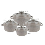 Core Ss22 Granite Cookware Collection Pots 8 Pcs Set 1.9 LTR + 2.6 LTR + 5.2 LTR + 7.6 LTR