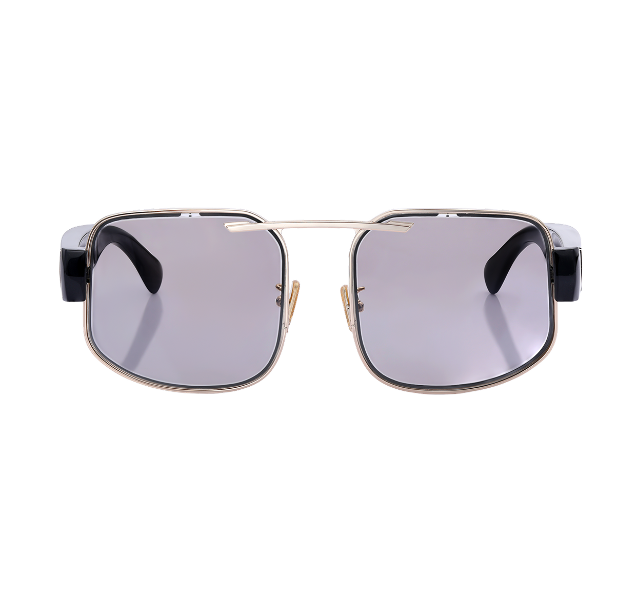 Chamelo Dragon Slider HVL Smart Sunglasses with Polarized Adjustable Tint Lenses - Smoke Glossy Mirror / Black Gold Frame