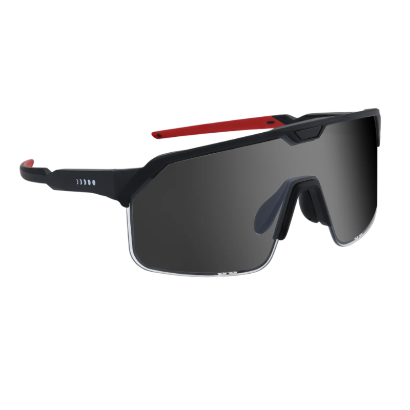 Chamelo Shield Slider/Automatic HVL Smart Sports Sunglasses - Smoke Mirror / Matte Black Frame