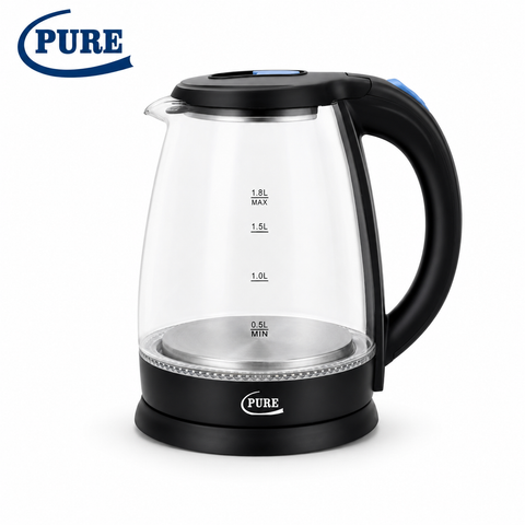 PURE Borosilicate Glass Electric Kettle with Auto Shut-Off – 1.8 L, 1500 W