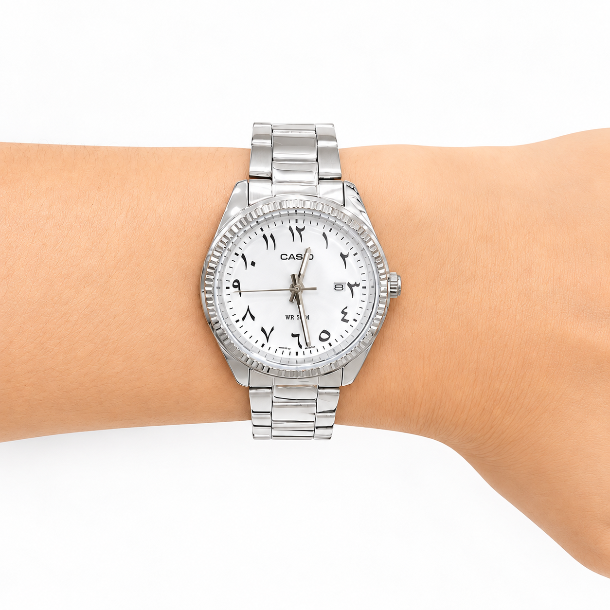 Casio White Arabic Numeral Custom Ladies Watch LTP-1302-7B3