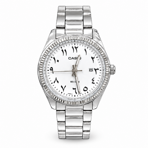 Casio White Arabic Numeral Custom Ladies Watch LTP-1302-7B3