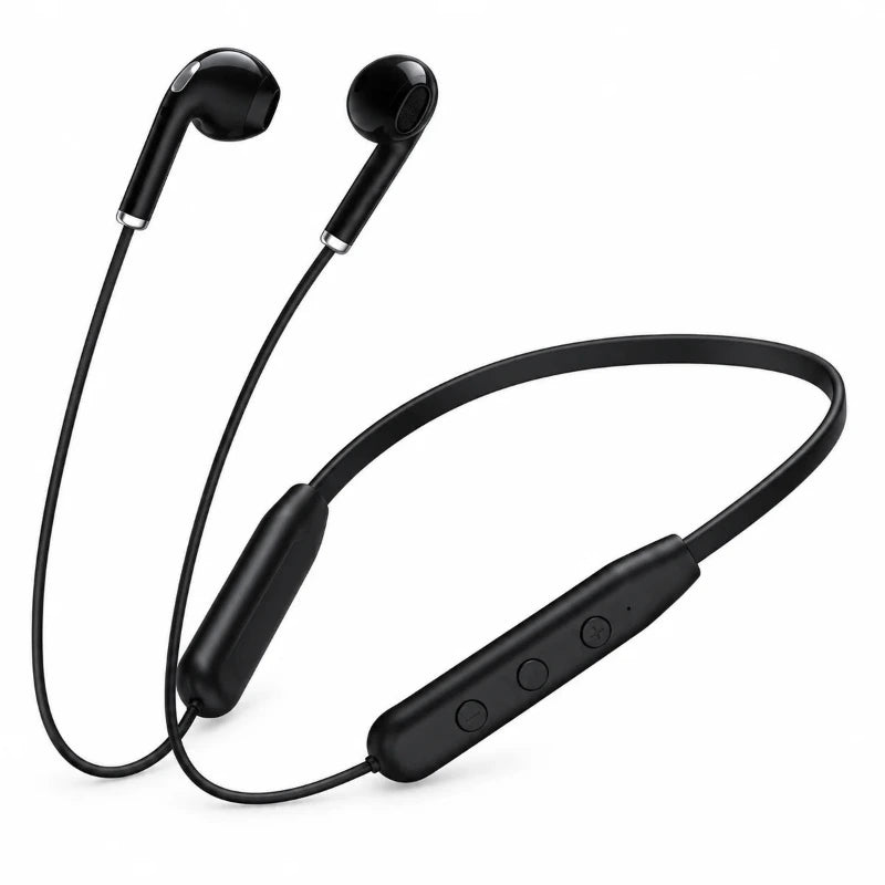 سماعة العنق اللاسلكية Powero+ Beats Lite - أسود
