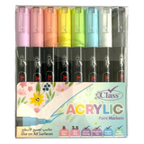 Class, Acrylic Paint Markers 8 Colors, 3.5 mm Tip