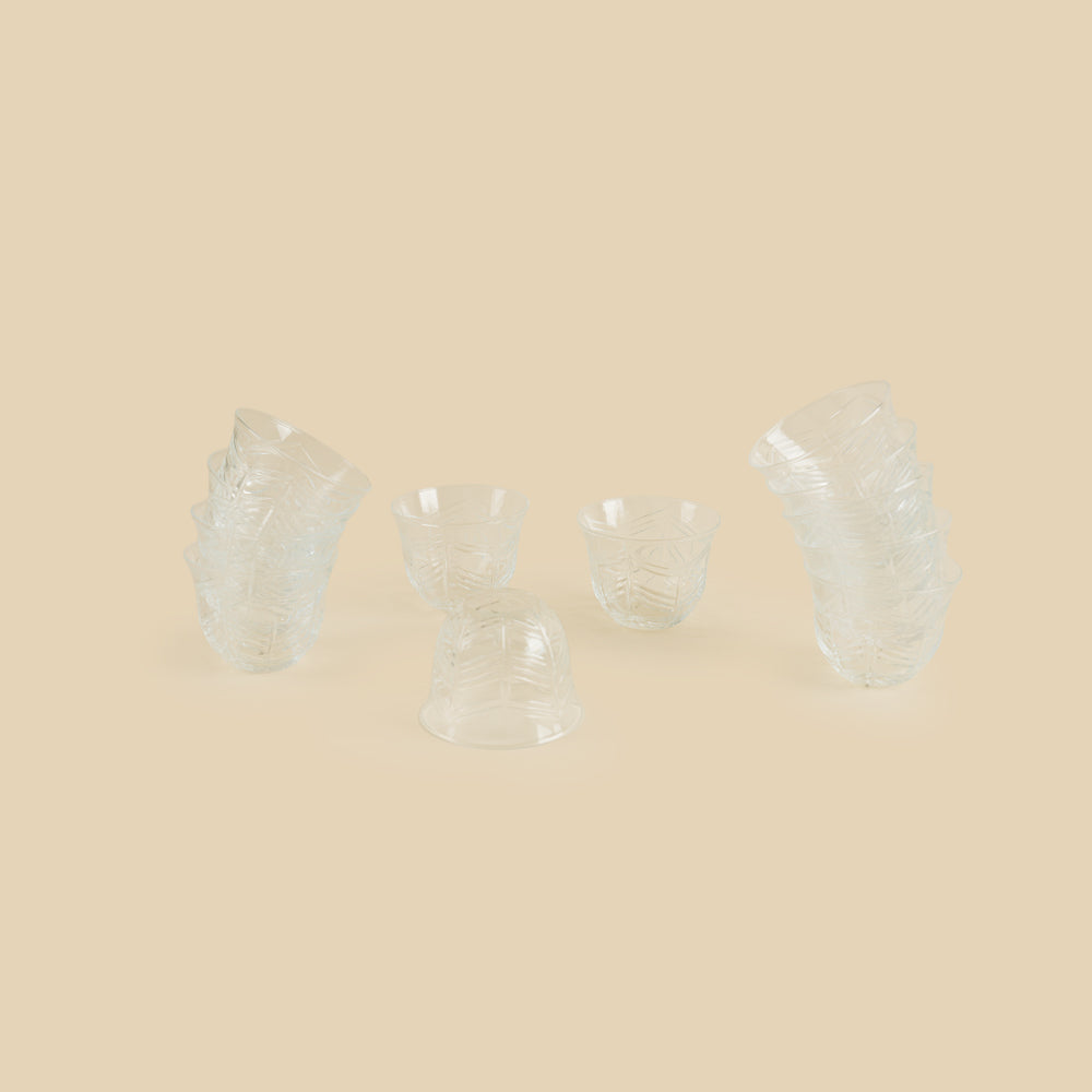 Clear Glass Coffee Cup Set - 6pcs