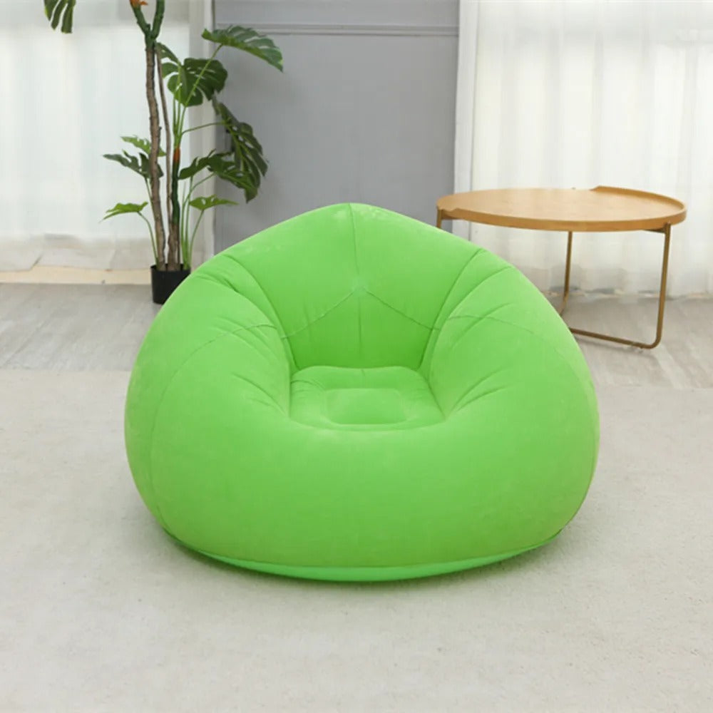 XL Single Size Inflatable Flocked Lounge Sofa Chair – 110 × 110 × 85 cm