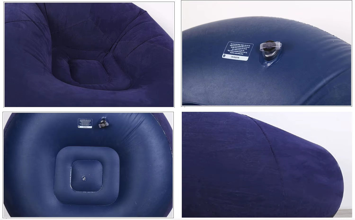 XL Single Size Inflatable Flocked Lounge Sofa Chair – 110 × 110 × 85 cm