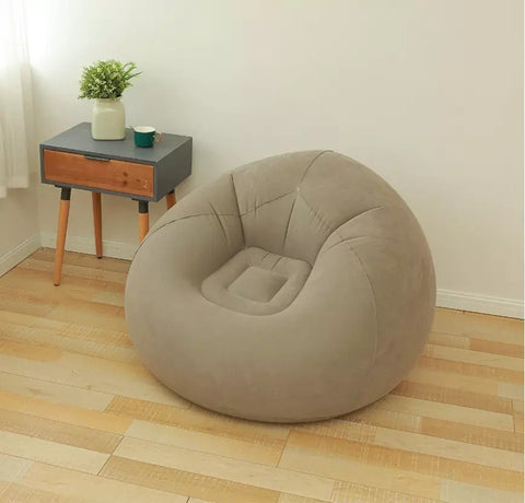 XL Single Size Inflatable Flocked Lounge Sofa Chair – 110 × 110 × 85 cm
