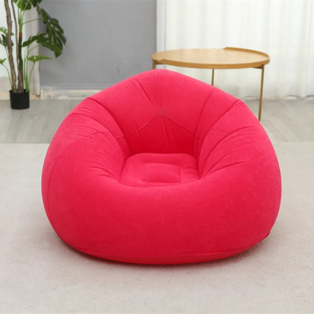 XL Single Size Inflatable Flocked Lounge Sofa Chair – 110 × 110 × 85 cm
