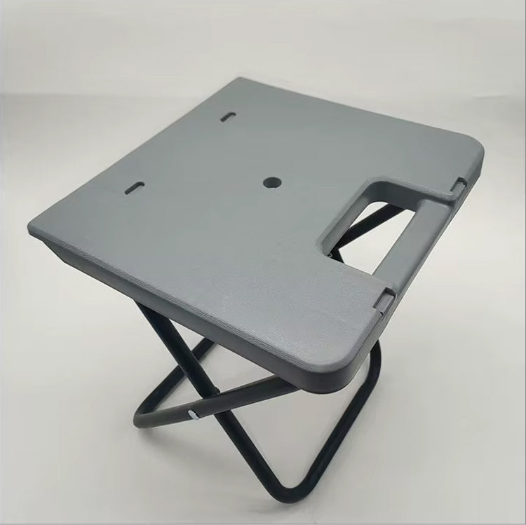 Portable Folding Stool with Durable Plastic Seat, Strong Metal X-Frame, Integrated Carry Handle and Compact Flat-Folding Design