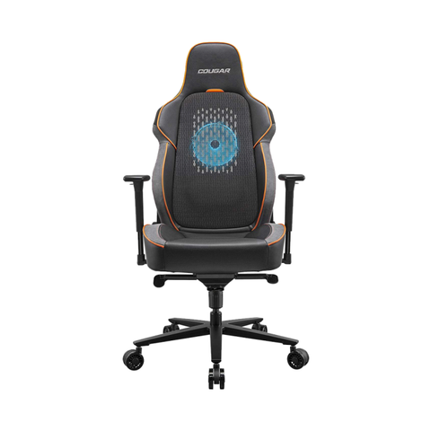 Cougar Chair NXSYS Aero, Adjustable 3D armrest, Breathable PVC leather, 200mm ARGB Fan - Black / Orange