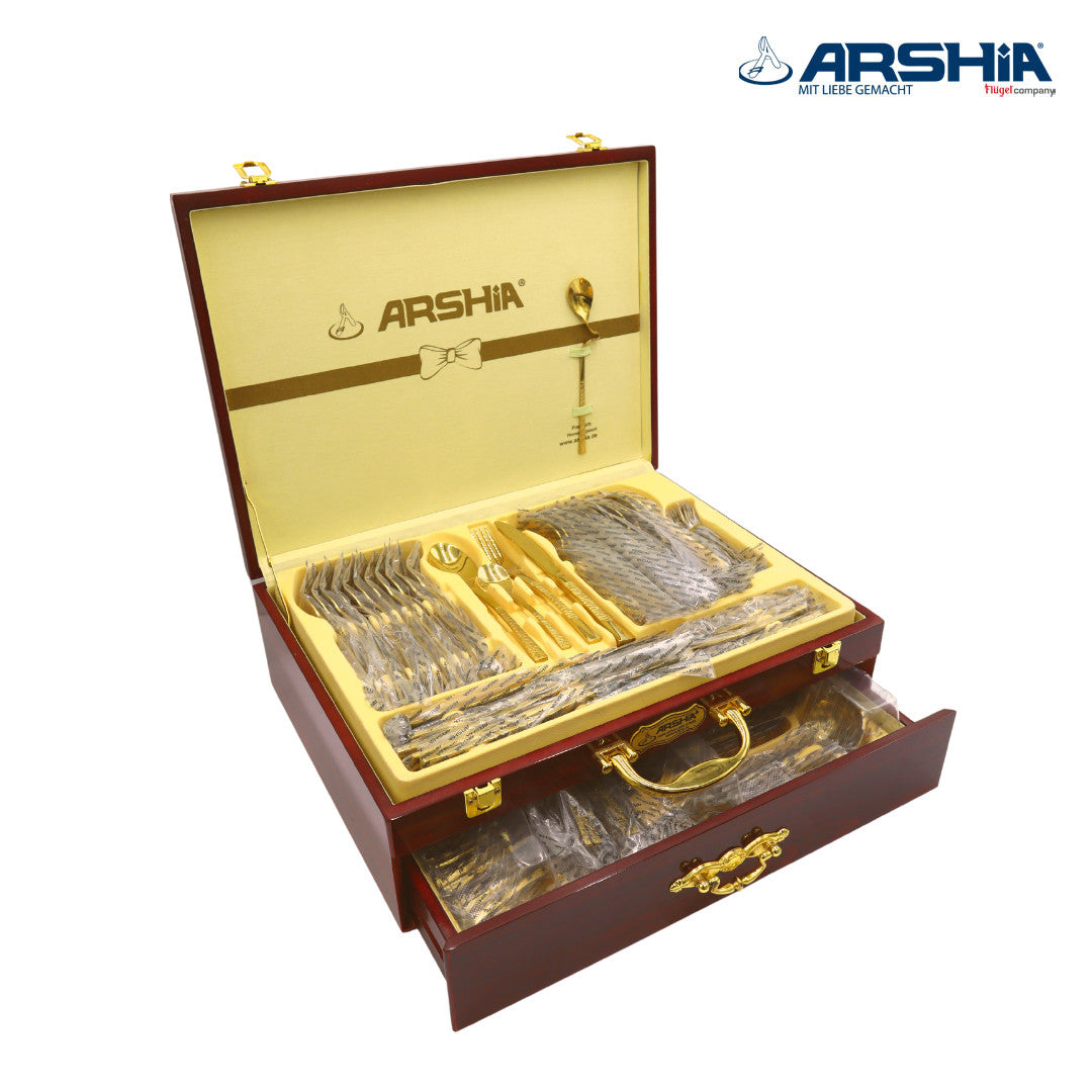 Arshia TM287GS-3090, Cutlery Set 86pcs – Gold & Silver Finish