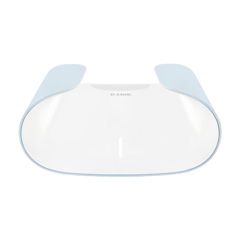 White router with blue accents on a white background