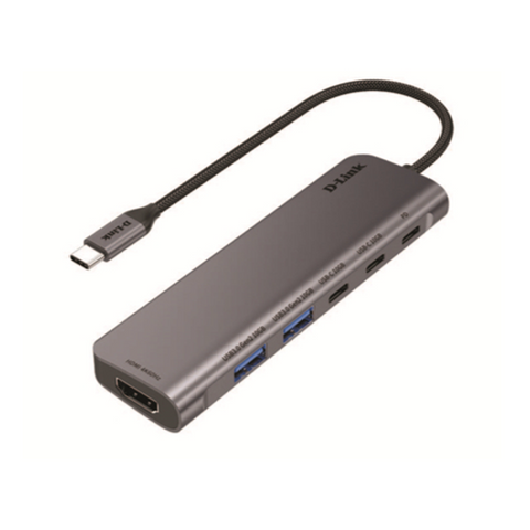 D-Link USB hub with multiple ports on a white background