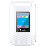 D-Link device with a screen displaying icons and time on a white background