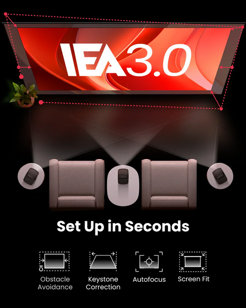 Anker Nebula Mars 3 Air Projector, 400 ANSI Lumens Brightness, 1080p - Black