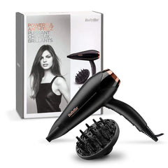 Babyliss Dc Dryer 2200W Black Gold Ionic Diffuser 3 Heat 2 Speed Cool Shot Slim Nozzle