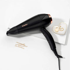 Babyliss Dc Dryer 2200W Black Gold Ionic Diffuser 3 Heat 2 Speed Cool Shot Slim Nozzle