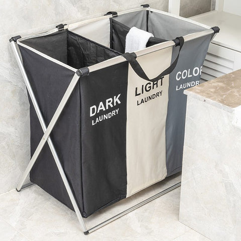 Foldable Laundry Basket 3 Bag