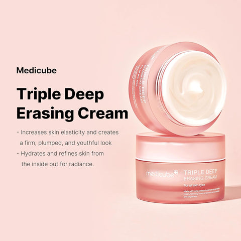 medicube Triple Collagen Cream - Hydrating & Firming Moisturizer with Hyaluronic Acid, Premium Elastin, Shea Butter - Wrinkle Care & Boosts Elasticity - Korean Skincare