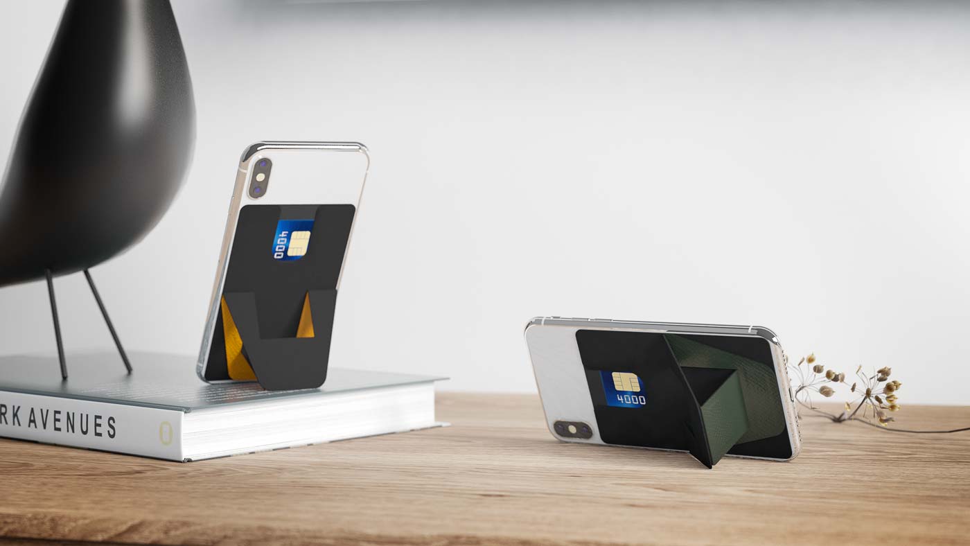 Design Nest FoldStand Phone +cardholder thermochromic material