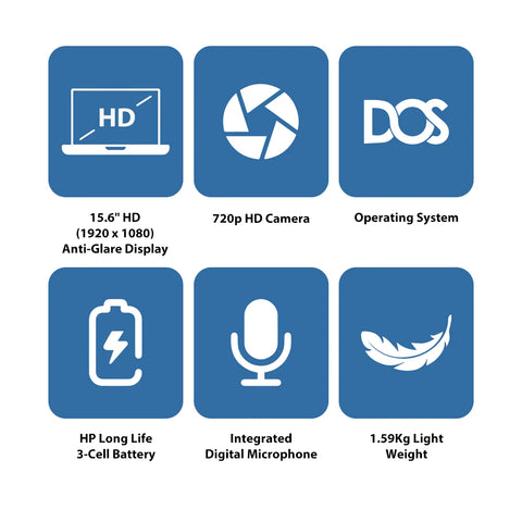 HP 250 G10 - 15.6" HD / Celeron / 4GB / 256GB (NVMe M.2 SSD) / DOS (Without OS) / 1YW / Dark Ash Silver - Laptop