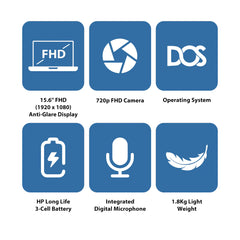 HP ProBook 450 G10 - 15.6 بوصة FHD / i7 / 16 جيجابايت / 512 جيجابايت (NVMe M.2 SSD) / DOS (بدون نظام تشغيل) / سنة واحدة - كمبيوتر محمول