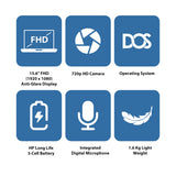 HP 15-FD0142NE - 15.6" FHD / i7 / 16GB / 512GB (NVMe M.2 SSD) / MX570 2GB VGA / DOS (Without OS) / 1YW / Natural Silver - Laptop