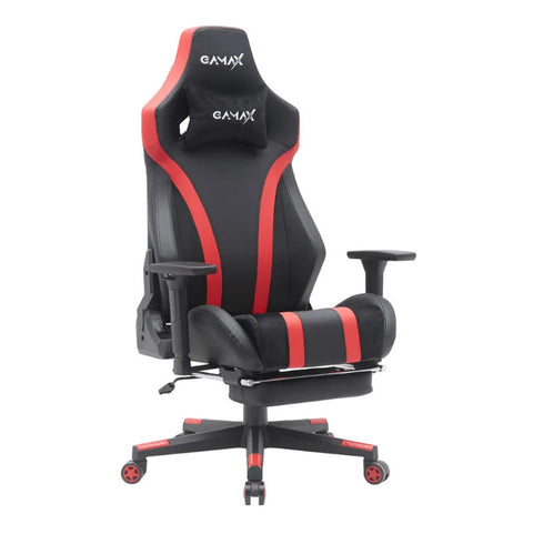 Gamax Gaming Chair model BS-7012 with Foot Rest - Black & Red ( Installation not included )