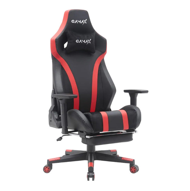 Gamax Gaming Chair model BS-7012 with Foot Rest - Black & Red ( Installation not included )