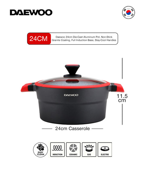 Daewoo 24 cm Pot X Series - Red/Black
