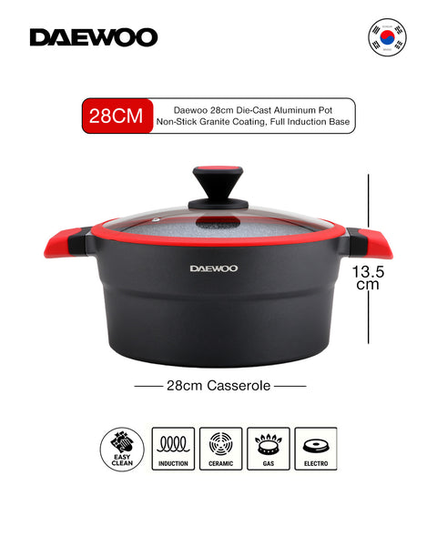 Daewoo 28 cm Pot X Series - Red/Black