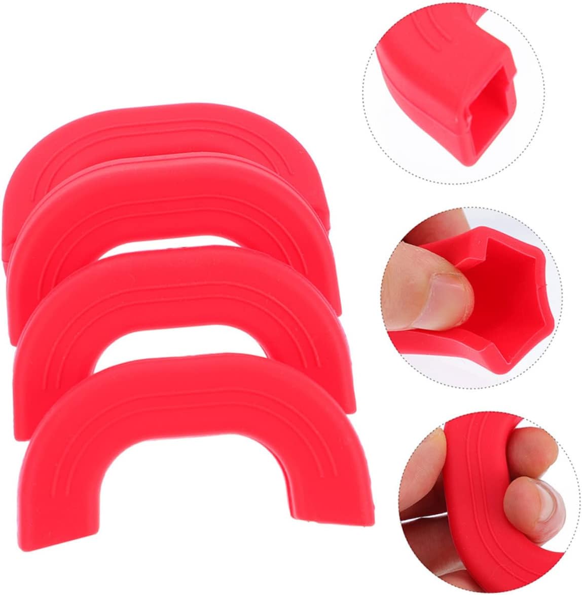 Daewoo TS Series Granite Cooking Set of 9 Pcs with 4 Pcs Silicone Pot Handle - Red