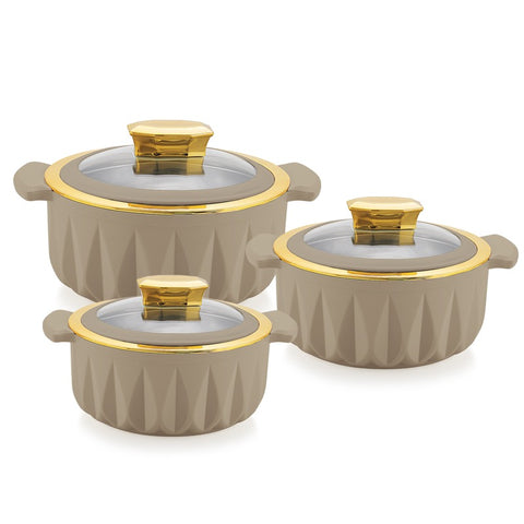 Daewoo Thermoware Casserole Set – 3 Pieces (3.2L, 2.4L, 1.8L)