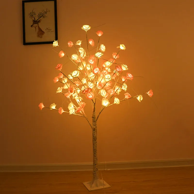Decorative LED Blossom Flower Tree Lamp with Warm Ambient Lighting & Stable Floor Base - 130 CM