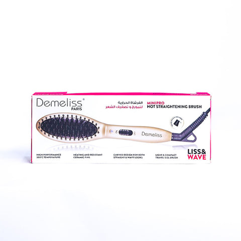 Demeliss Paris, Mini Pro Hot Straightening Brush Liss & Wave